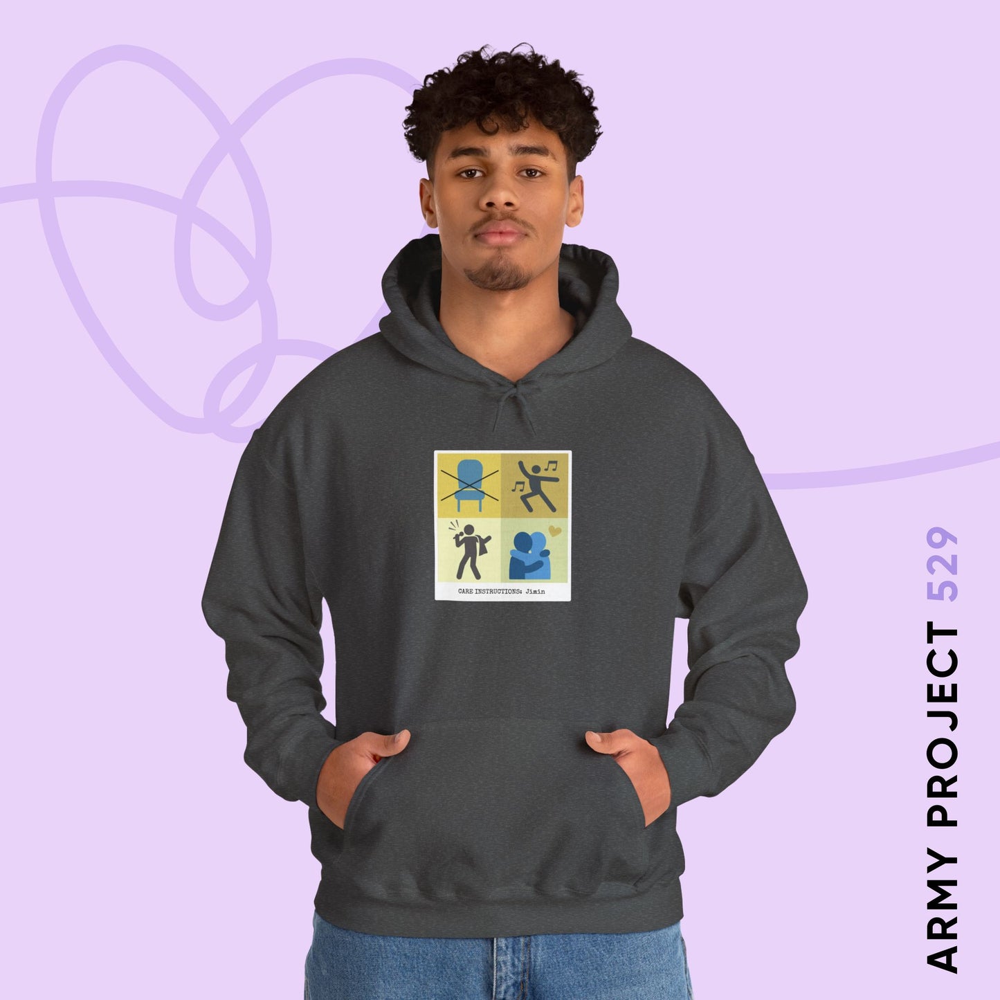 Jimin Hoodie - Funny Fanmade BTS Merch - Care Instructions - Cozy Unisex Sweatshirt