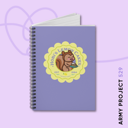 Hobi Notebook - Cute Fanmade BTS Merch - Hobi's Lemon Cakes - Spiral Journal