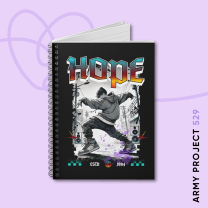 Hobi Notebook - Fanmade BTS Retro Series - 90s Hip-Hop Aesthetic - Spiral-Bound Journal