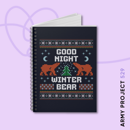 Good Night Winter Bear Spiral Notebook