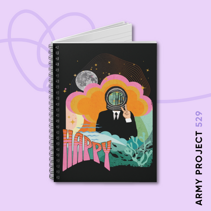 Jin Notebook - Fanmade BTS Retro Series - 60s Mod Aesthetic - Spiral-Bound Journal