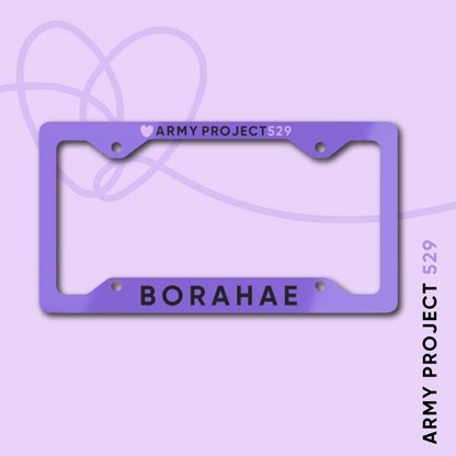 Borahae USA License Plate Frame (Purple)