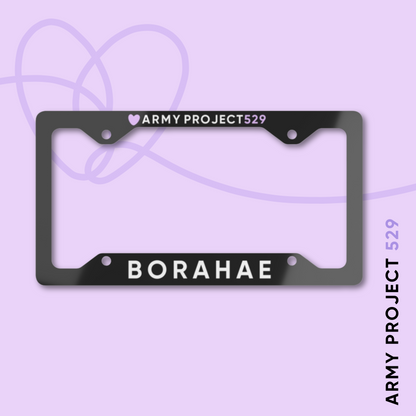 Borahae USA License Plate Frame (Black)