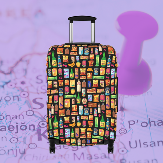 Bright & Bold Korean Snacks Luggage Cover