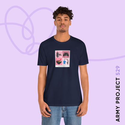 Jin Short Sleeve Shirt - Funny Fanmade BTS Merch - Care Instructions - Soft Unisex T-Shirt