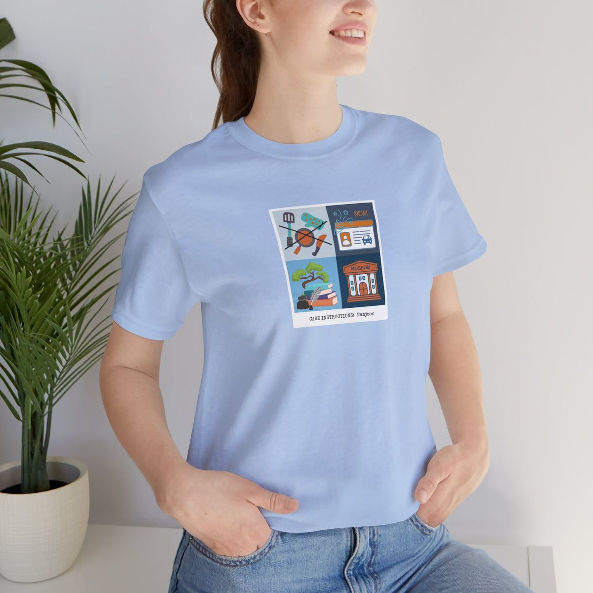 Namjoon Short Sleeve Shirt - Funny Fanmade Merch - Care Instructions - Soft Unisex T-Shirt