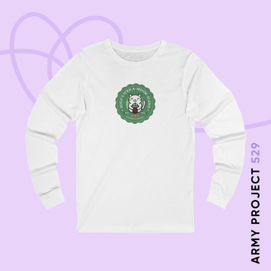 Yoongi Long Sleeve Shirt - Cute Fanmade BTS Merch - SUGA's Iced A-meow-icano - Soft Unisex T-Shirt