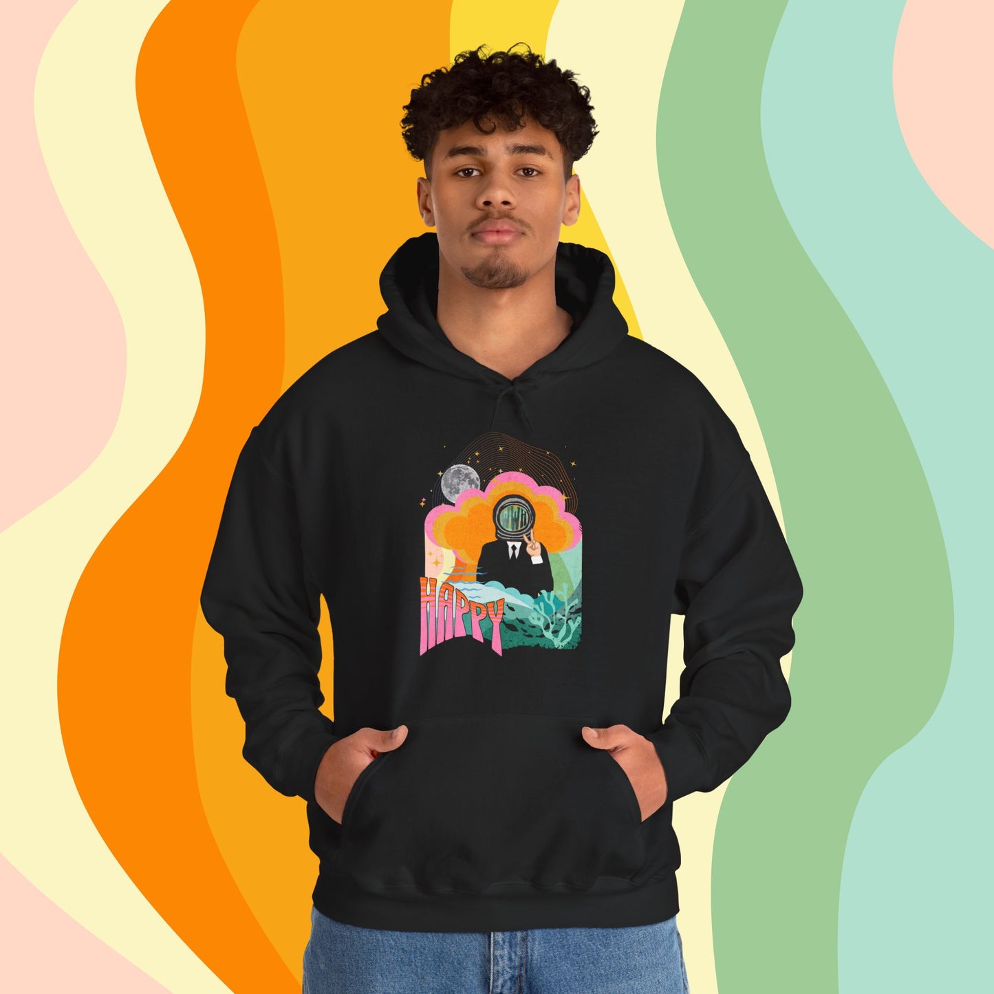 Jin Hoodie - Fanmade BTS Retro Series - 60s Mod Aesthetic - Cozy Unisex Sweatshirt