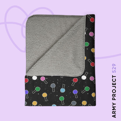 Ma City Map Lightstick Fleece Sherpa Blanket