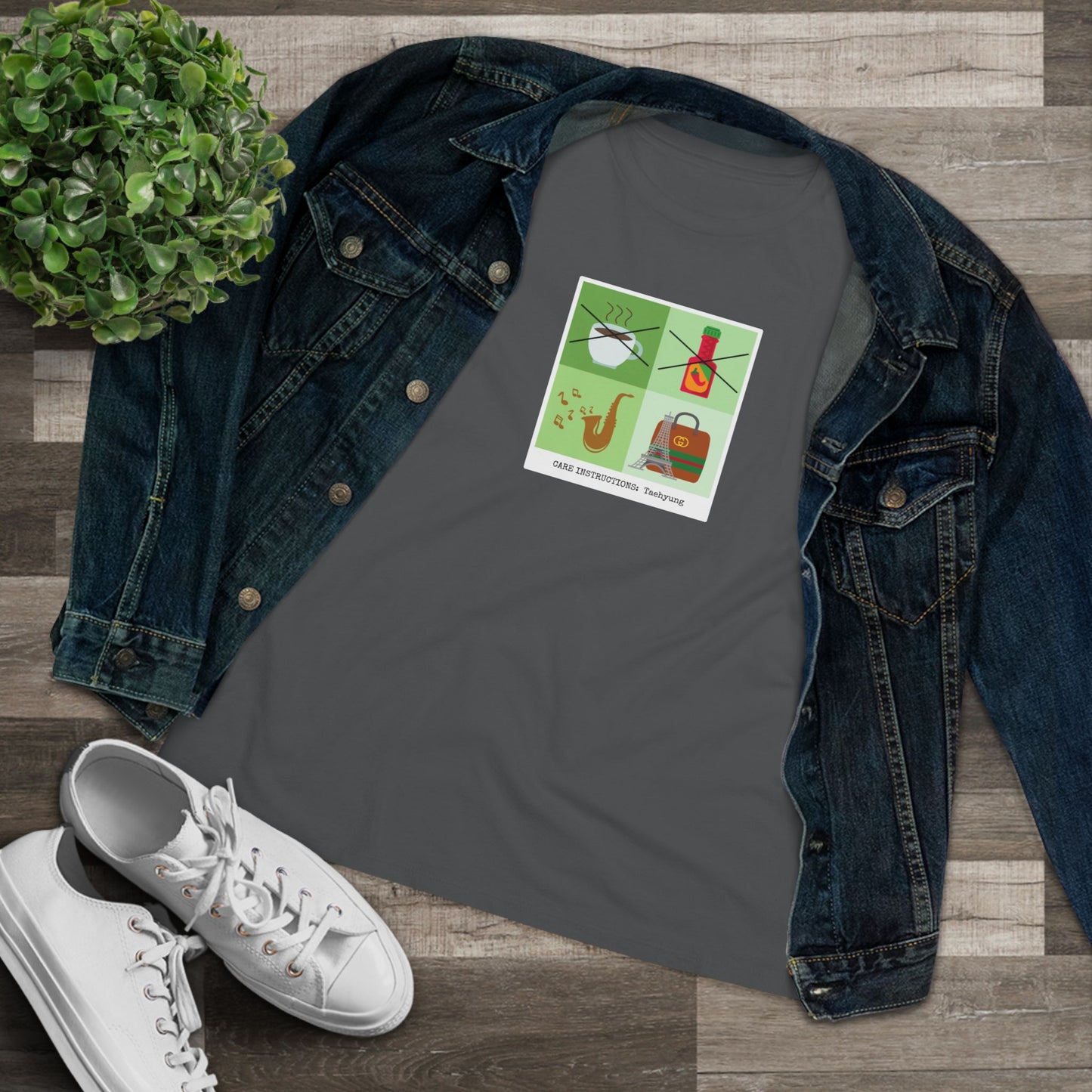 Taehyung Women's Tee - Funny Fanmade BTS Merch - Care Instructions - Soft Jersey T-Shirt