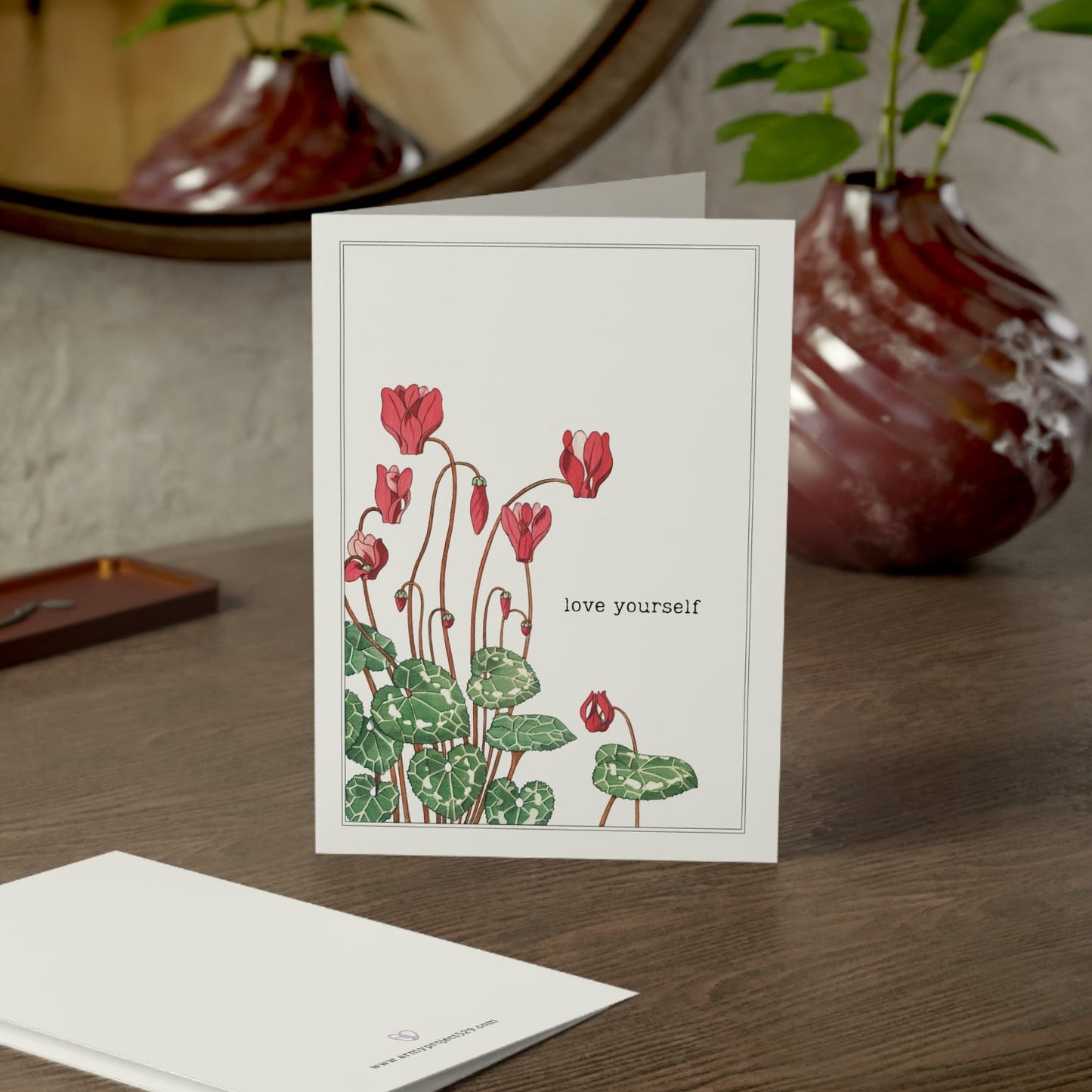 Fanmade BTS Greeting Card - "Love Yourself" Encouragement Card - Vintage Floral Artwork