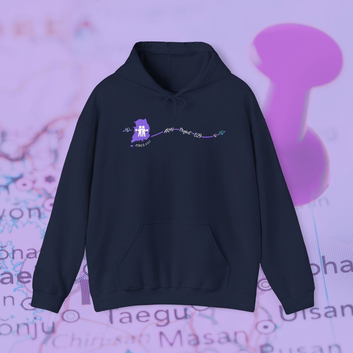 AP529 Korea Heartline Logo Unisex Heavy Blend™ Hoodie