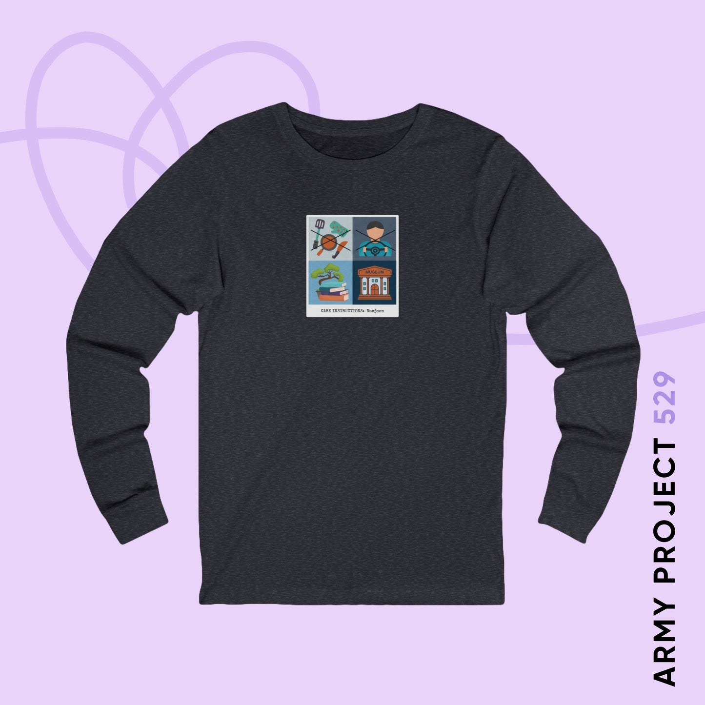Namjoon Long Sleeve Shirt - Funny Fanmade BTS Merch - Care Instructions - Soft Unisex T-Shirt