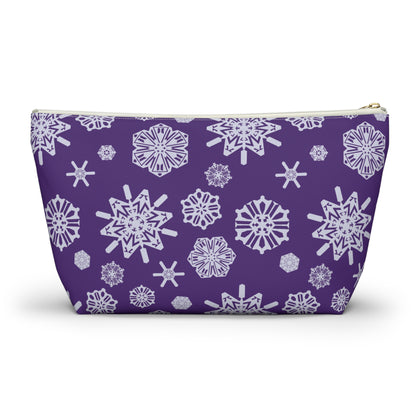 OT7 Cosmetics Bag - Secret Snowflakes (Purple) - Fanmade BTS Toiletry Bag - Flat Bottom Zipper Pouch