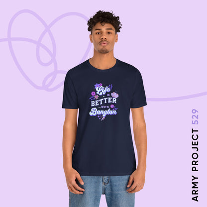 OT7 Short Sleeve Shirt - Life is Better with Bangtan - Fanmade BTS Merch - Soft Unisex T-Shirt