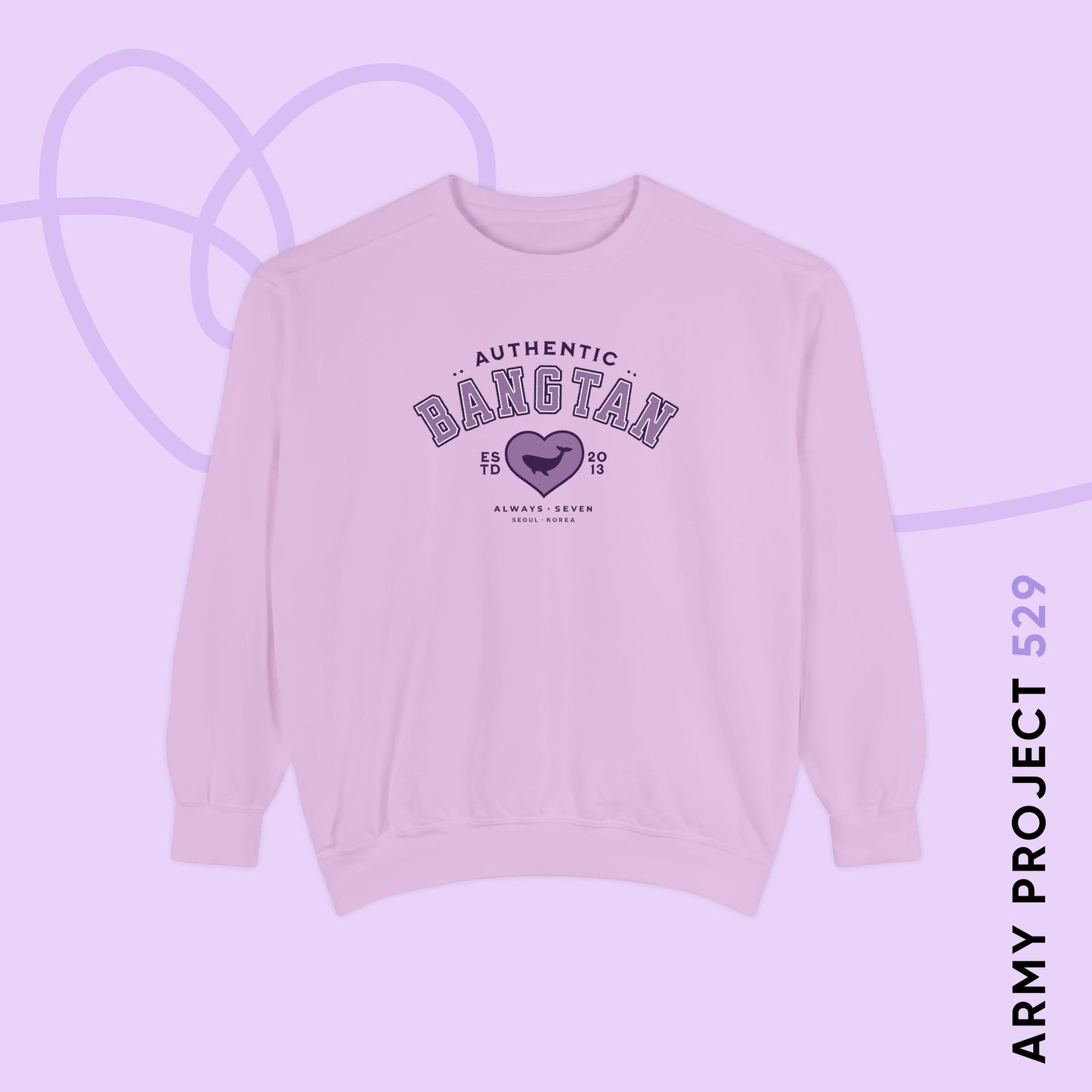 OT7 Sweatshirt - Bangtan Athletics - Fanmade BTS Merch - Unisex Garment-Dyed Sweatshirt
