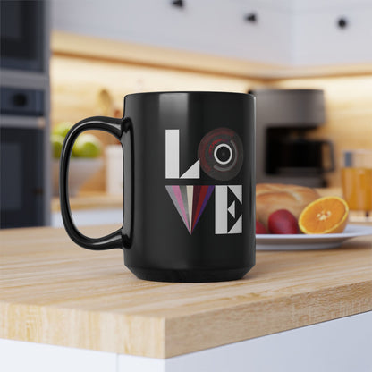 OT7 Coffee Mug - Love Record - Black 15 oz Ceramic