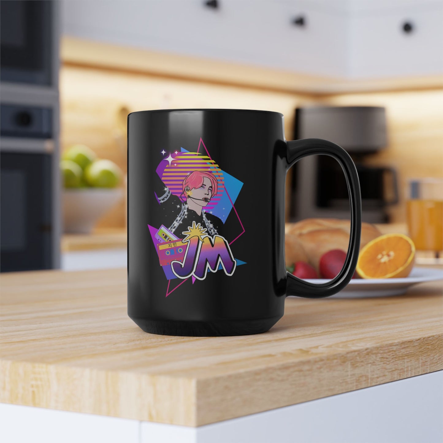 Jimin 1980s Retro Series 15 oz Black Coffee Mug
