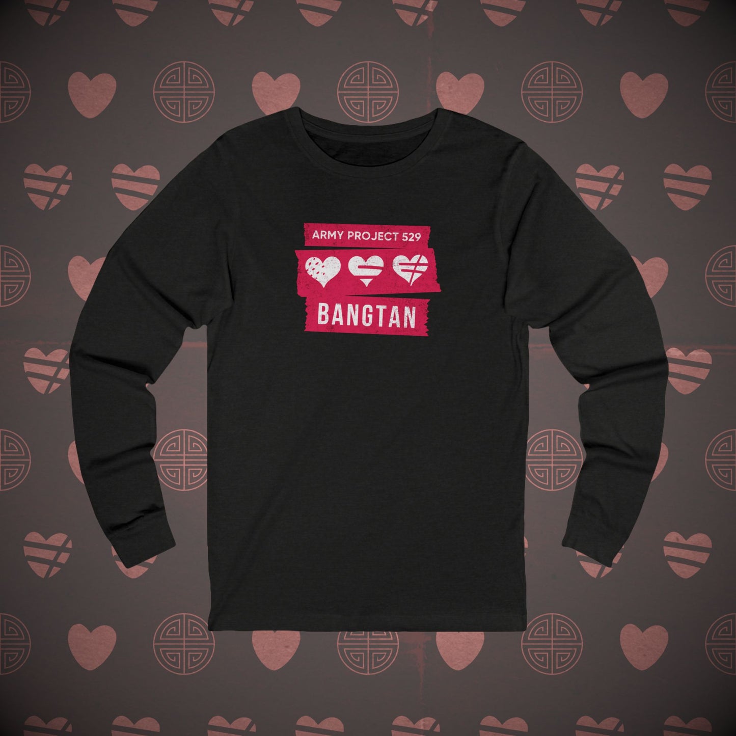 OT7 Long Sleeve Shirt - AP529 <3 Bangtan  (Red) - Soft Unisex T-Shirt