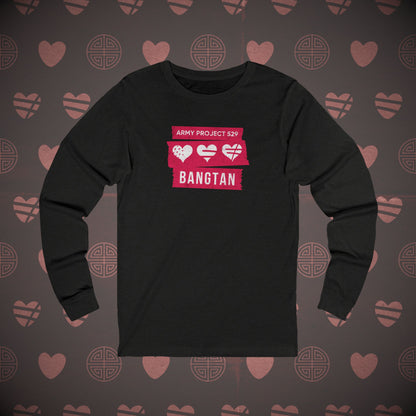 OT7 Long Sleeve Shirt - AP529 <3 Bangtan  (Red) - Soft Unisex T-Shirt