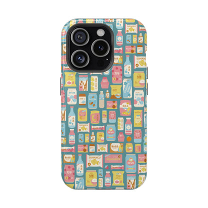 Sweet Pastel Korean Snacks Magnetic Tough Phone Case - Cute K-Pop Merch - iPhone, Galaxy, Pixel Cover