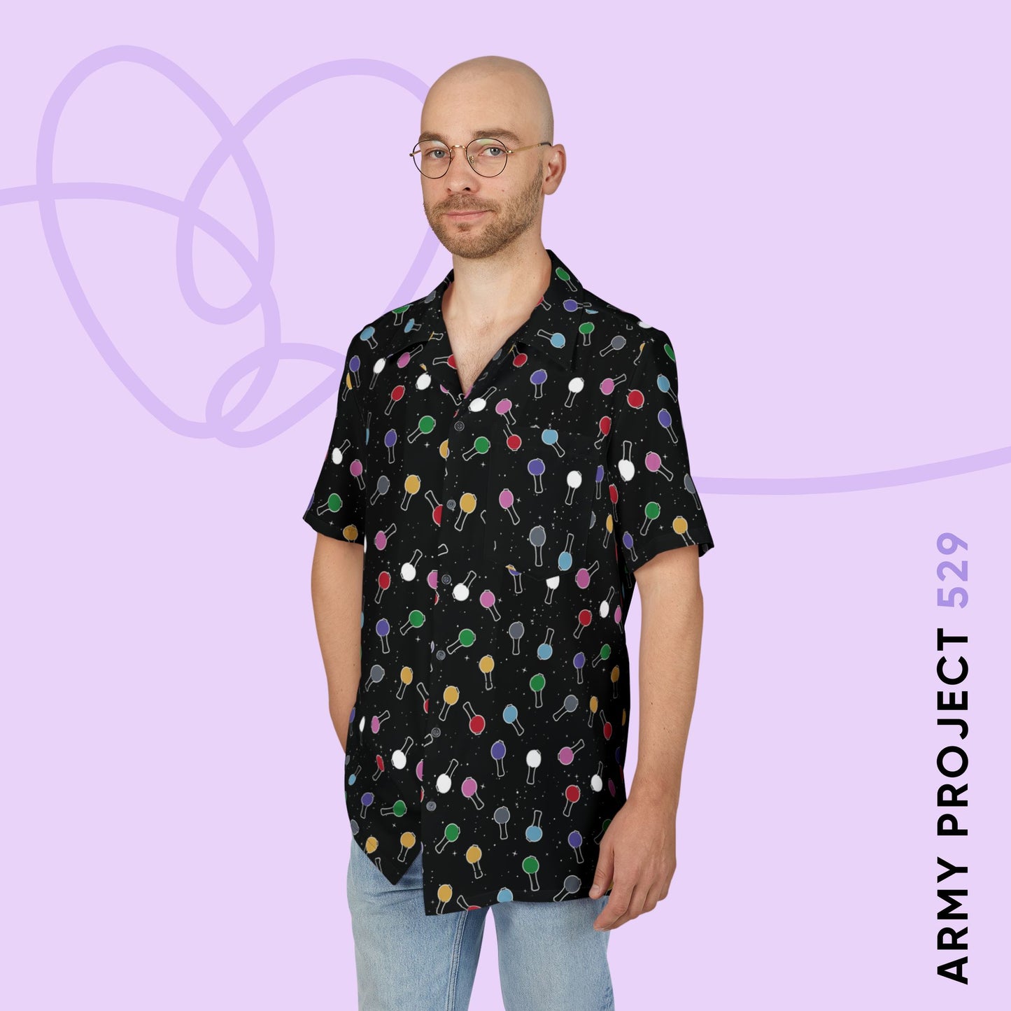 Ma City Map Lightstick Unisex Hawaiian Button-Down Shirt