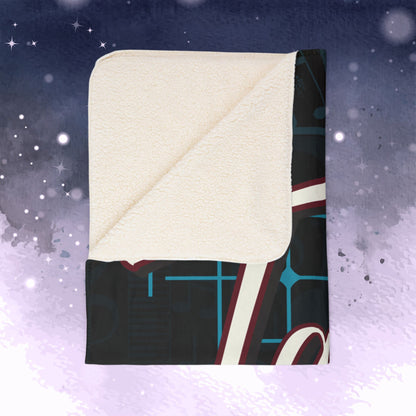 Taehyung Throw Blanket - Retro Series - 50s Jazz Lounge Aesthetic - Cozy Fleece Sherpa Blanket