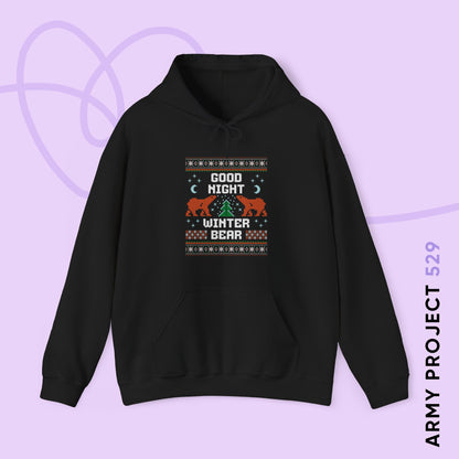 Taehyung Hoodie - Good Night Winter Bear - Fanmade BTS Merch - Cozy Unisex Sweatshirt