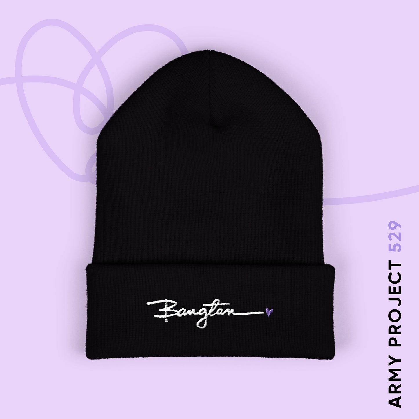 OT7 Beanie - Embroidered Handwritten Bangtan - Fanmade BTS Merch - Cozy Unisex Winter Hat