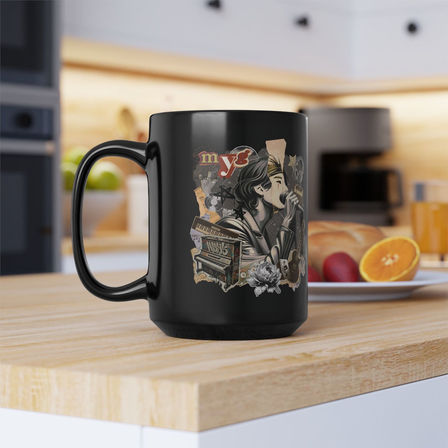 Yoongi 2010s Retro Series 15 oz Black Coffee Mug