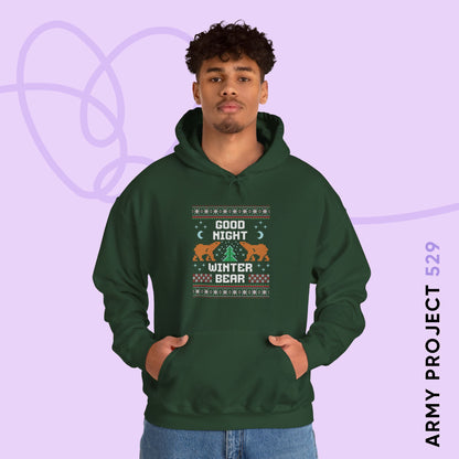Taehyung Hoodie - Good Night Winter Bear - Fanmade BTS Merch - Cozy Unisex Sweatshirt