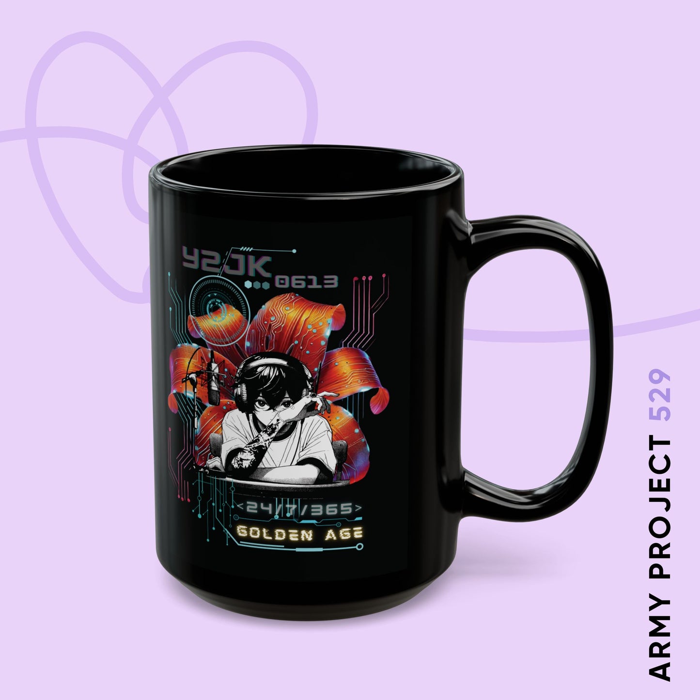 Jungkook Y2JK 1990s Retro Series 15 oz Black Coffee Mug