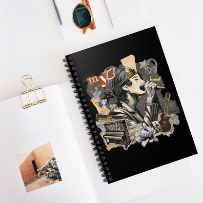 Yoongi Notebook - Fanmade BTS Retro Series - 2010s Rock Aesthetic - Spiral-Bound Journal