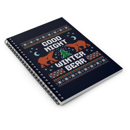 Good Night Winter Bear Spiral Notebook