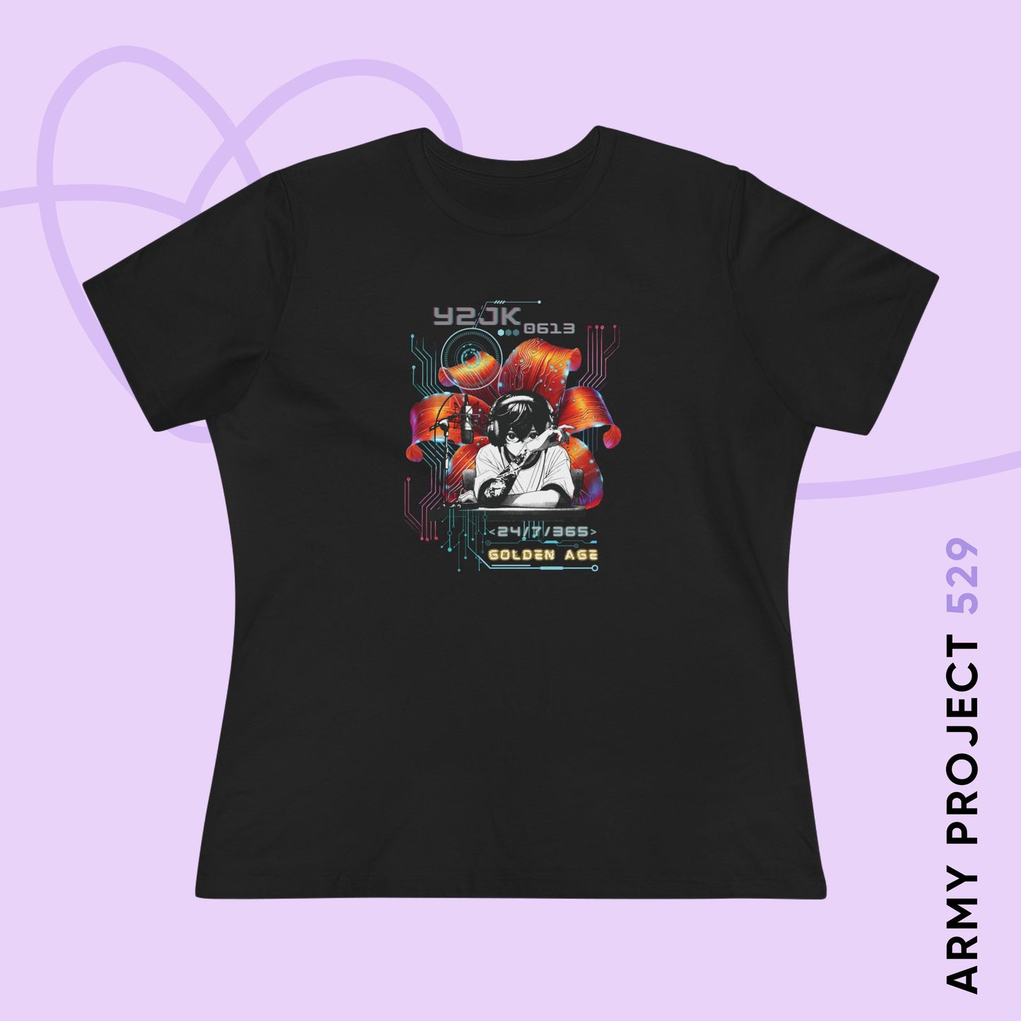 Jung Kook Women's Tee - BTS Fanmade Retro Series - Y2K Gamer Aesthetic - Soft Jersey T-Shirt