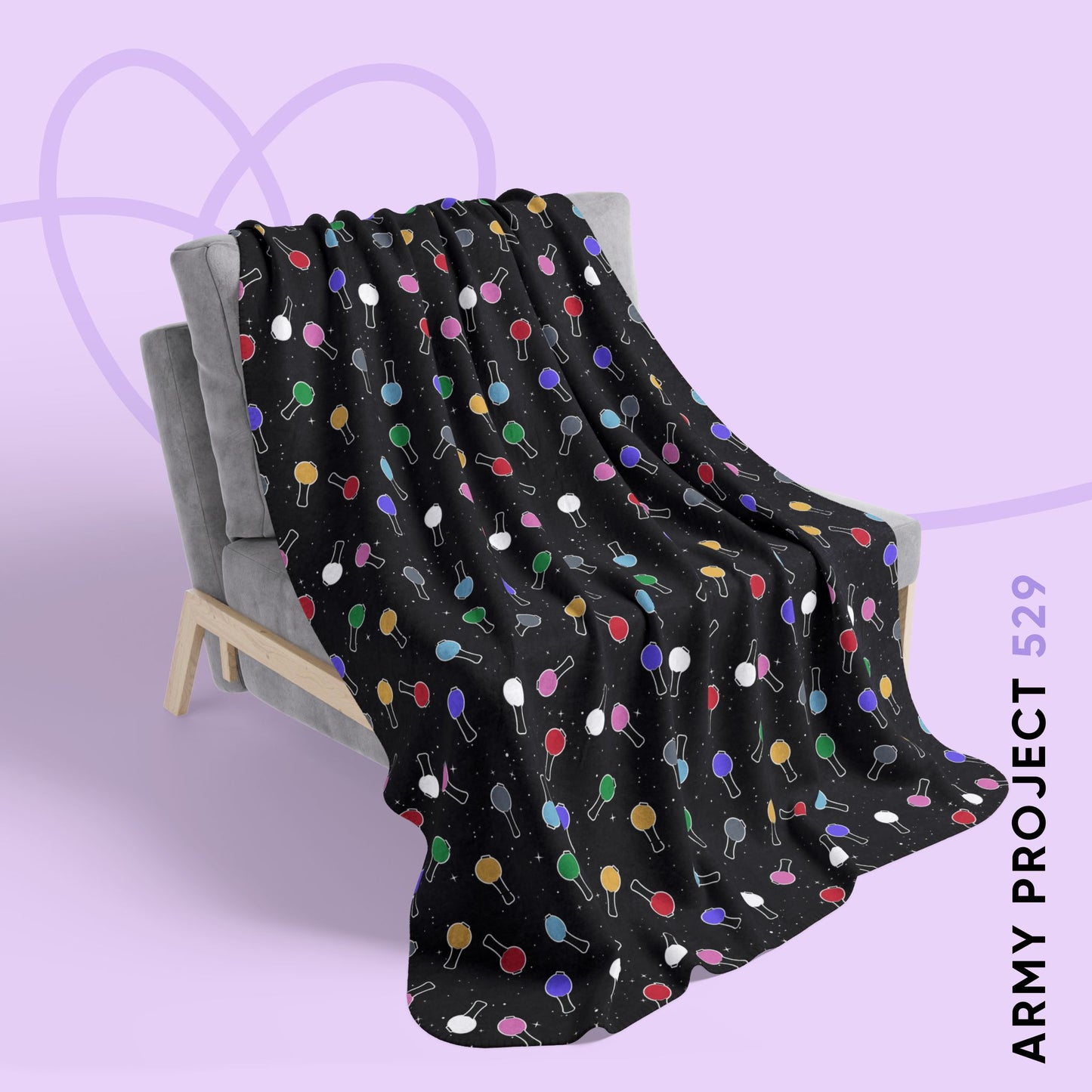 Ma City Map Lightstick Fleece Sherpa Blanket