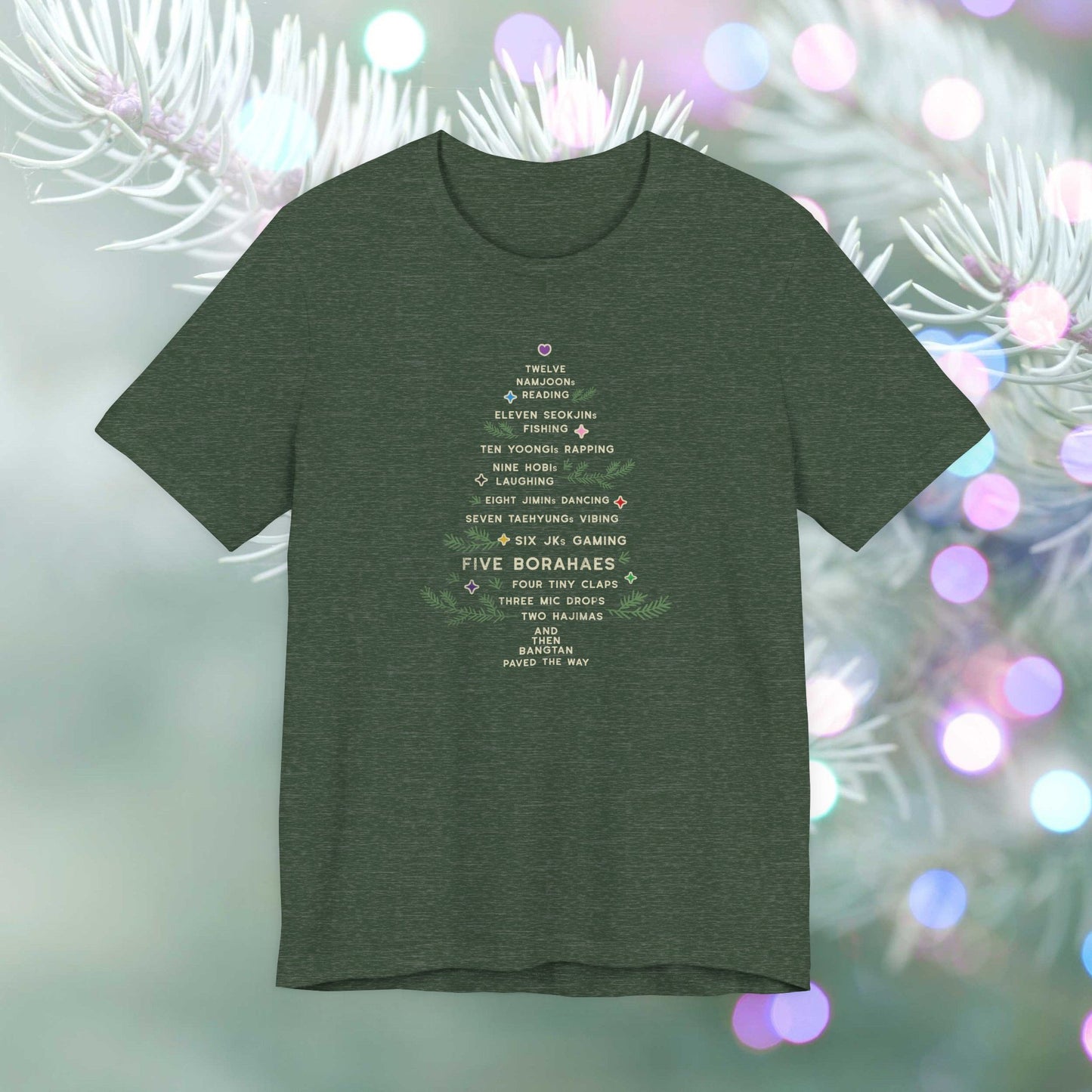 OT7 Short Sleeve Shirt - 12 Days of Bangtan - Fanmade BTS Merch - Unisex Jersey T-Shirt