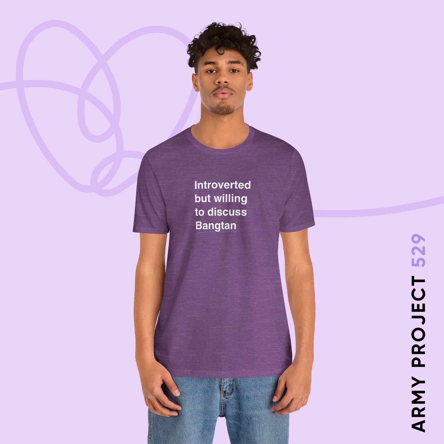 OT7 Shirt - Introverted But Willing to Discuss Bangtan - Fanmade BTS Merch - Unisex Jersey T-Shirt