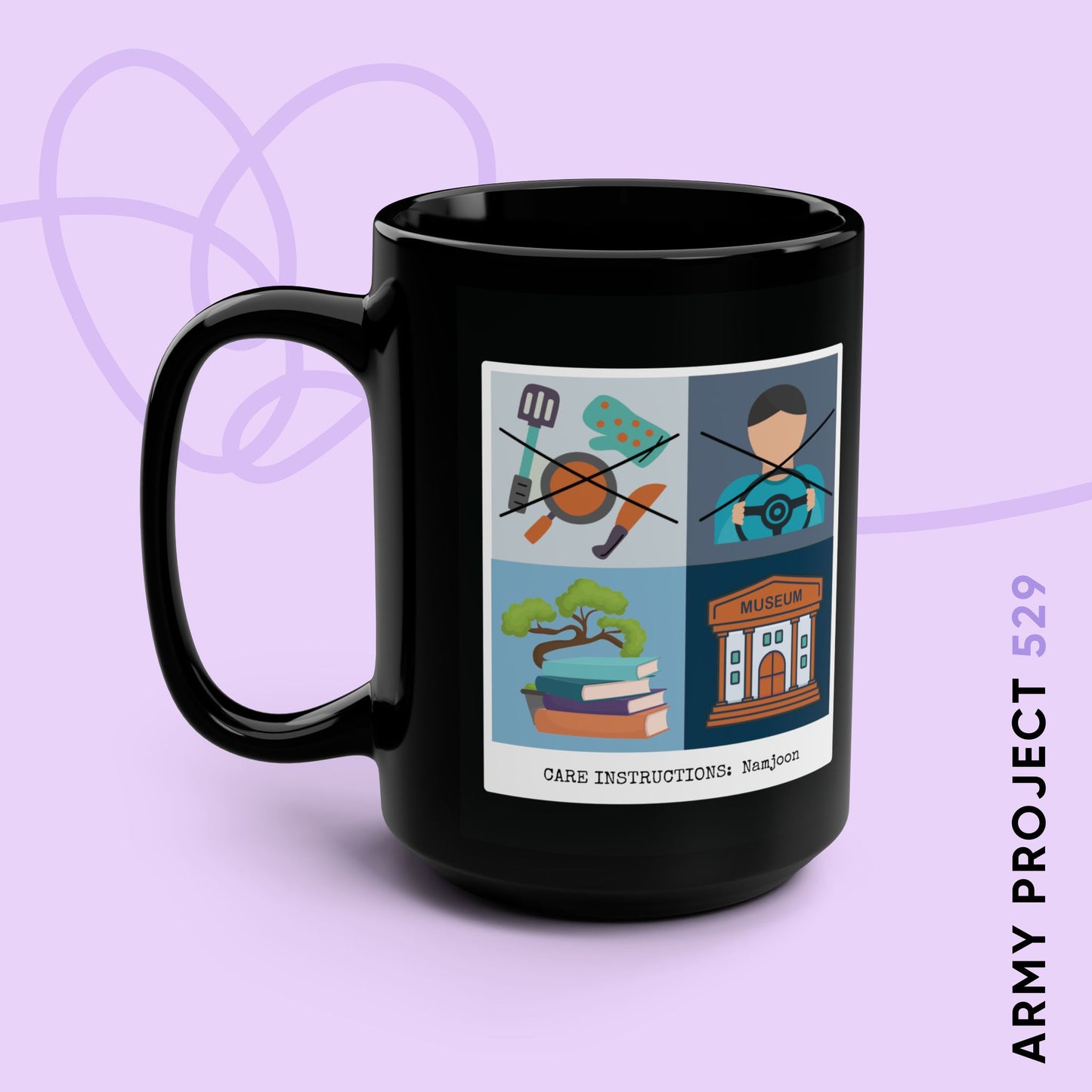 Namjoon Coffee Mug - Funny Fanmade BTS Merch - Care Instructions - 15 oz Ceramic