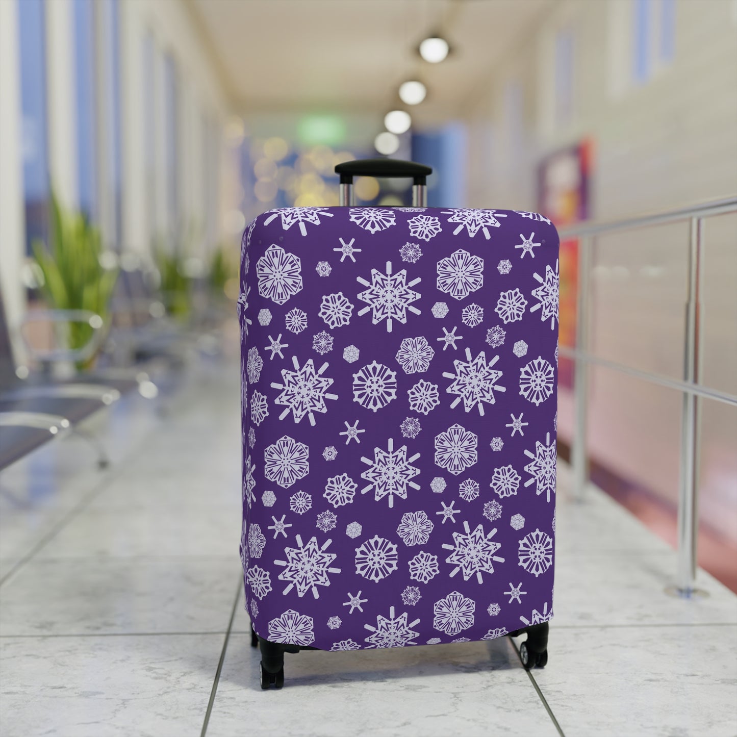 OT7 Luggage Cover - Secret Snowflakes (Purple) - Fanmade BTS Travel Accessories - Suitcase Cover
