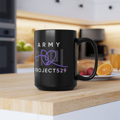 ARMY Project 529 Coffee Mug - ARMY Drinkware - Black 15 oz Ceramic