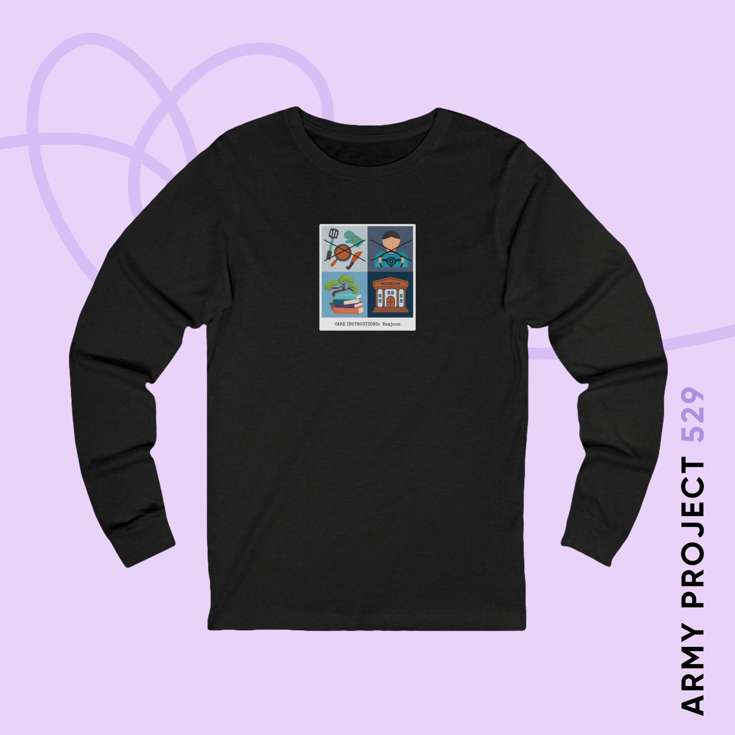 Namjoon Long Sleeve Shirt - Funny Fanmade BTS Merch - Care Instructions - Soft Unisex T-Shirt