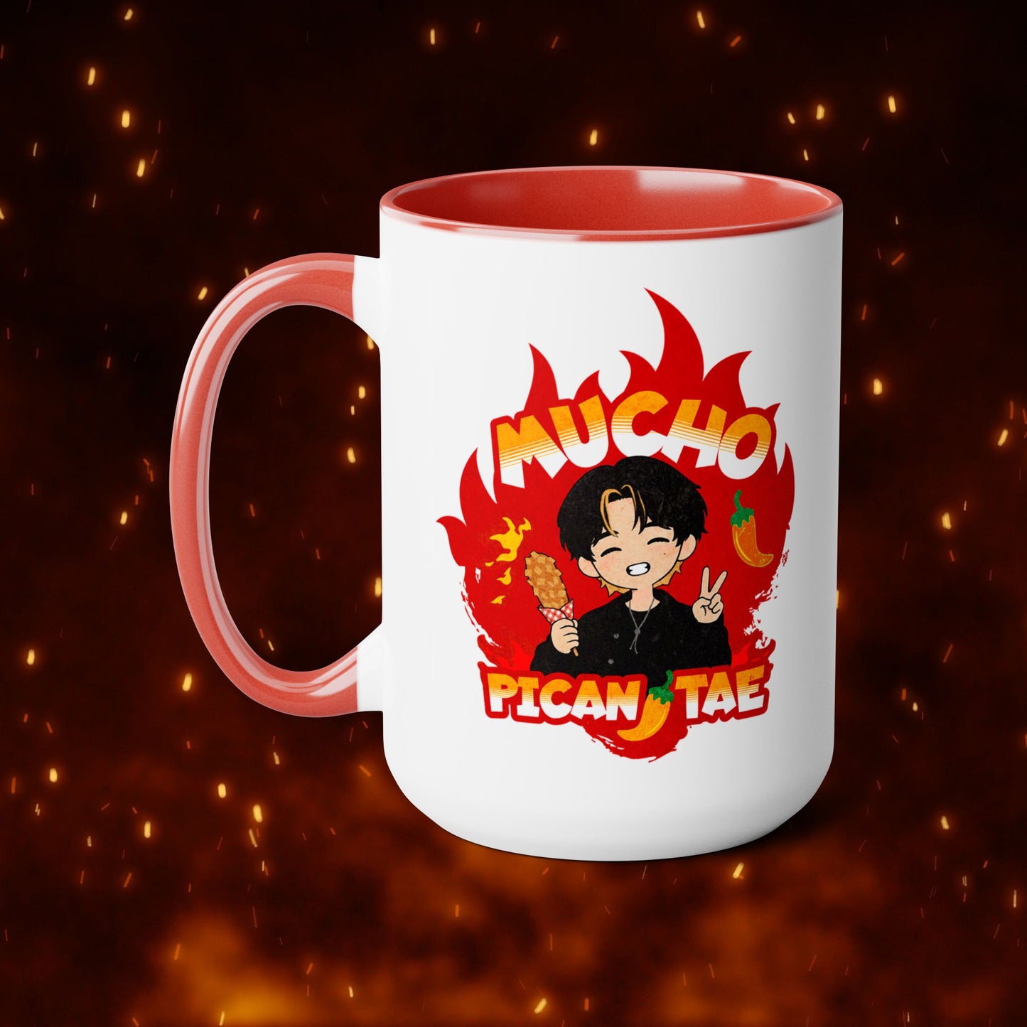 Taehyung Coffee Mug - Mucho PicanTae - 15 oz Two-Tone