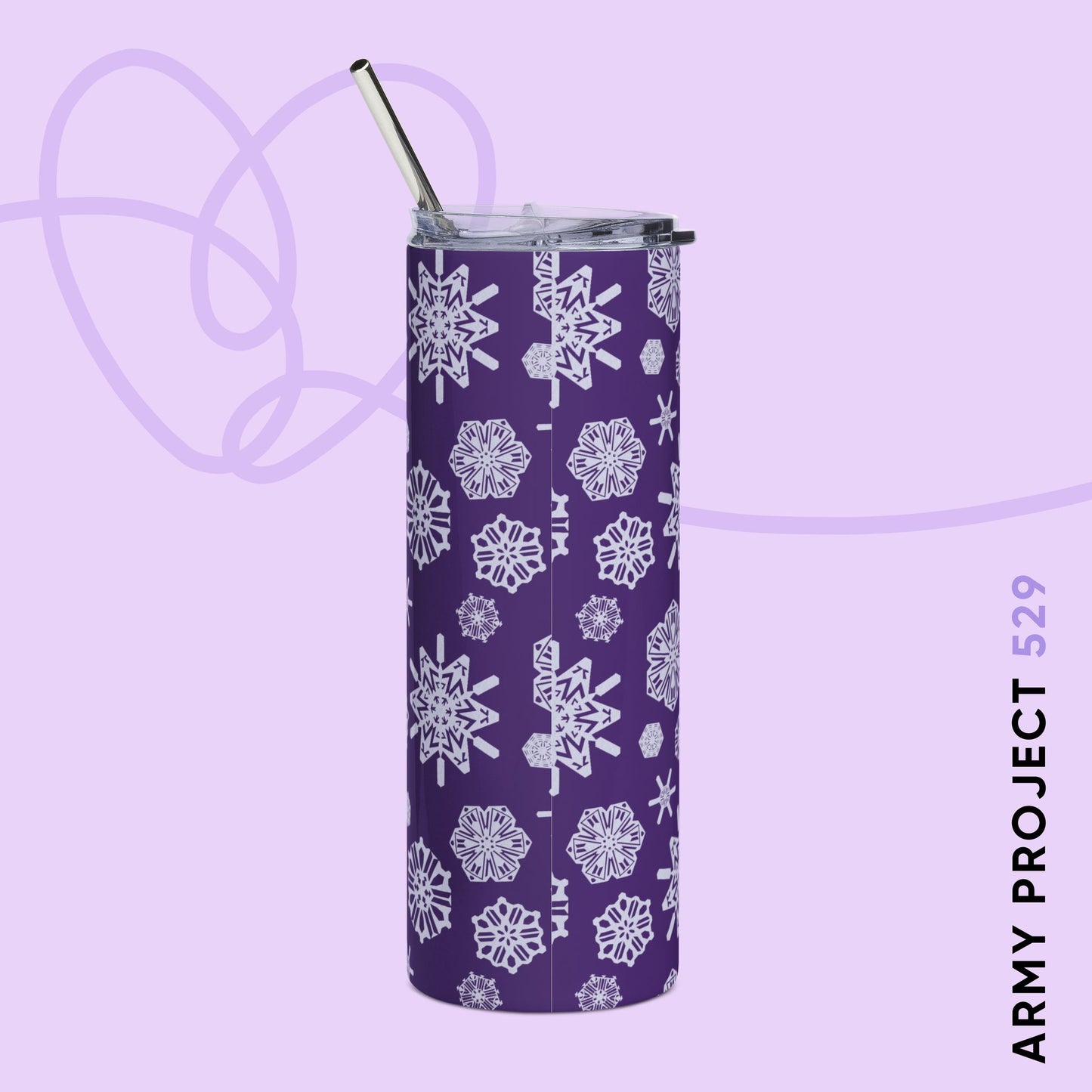 OT7 Tumbler - Secret Snowflakes (Purple) - Fanmade BTS Drinkware - 20 oz Stainless Steel Cup