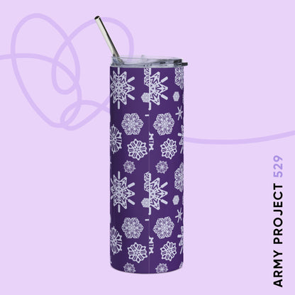 OT7 Tumbler - Secret Snowflakes (Purple) - Fanmade BTS Drinkware - 20 oz Stainless Steel Cup