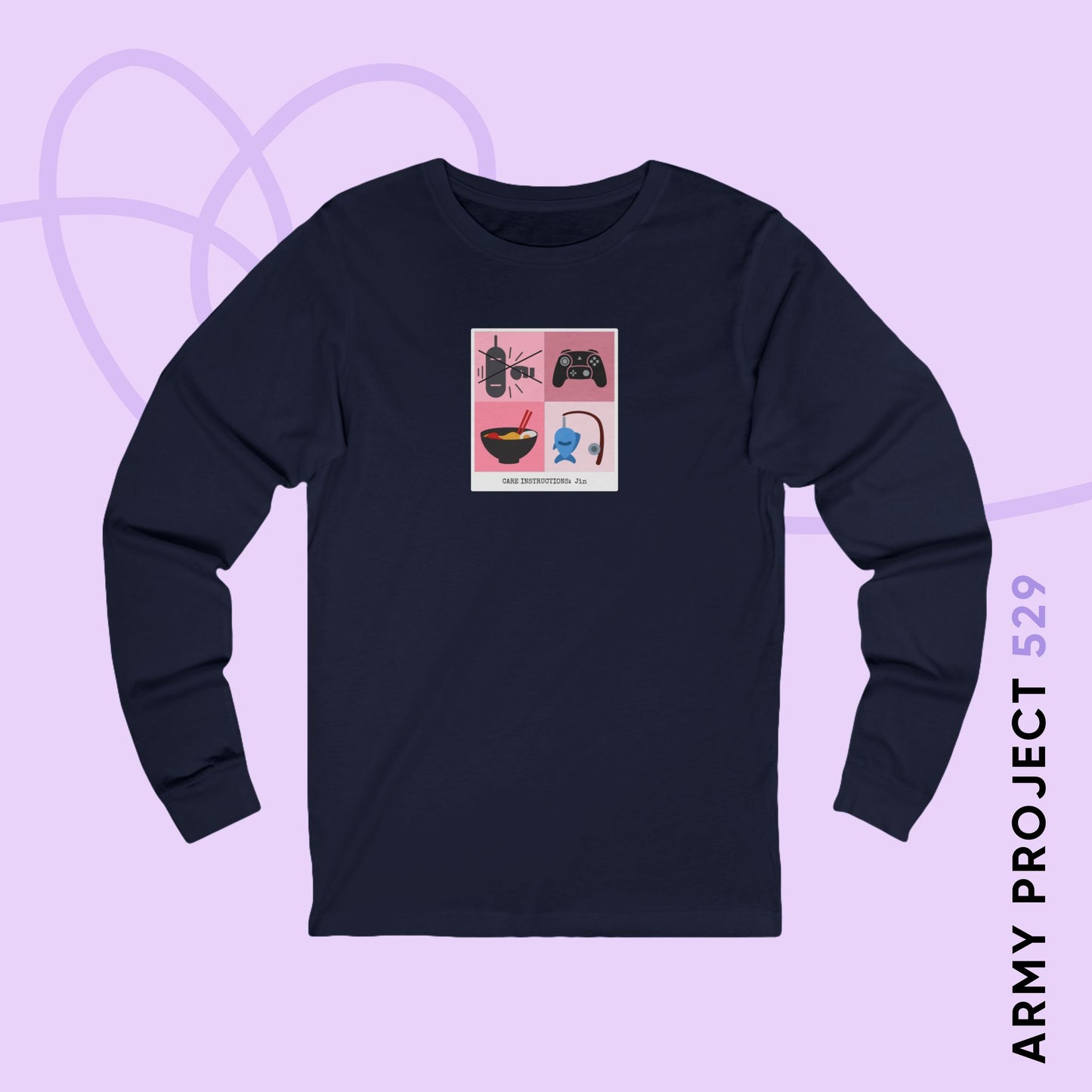 Jin Long Sleeve Shirt - Funny Fanmade BTS Merch - Care Instructions - Soft Unisex T-Shirt