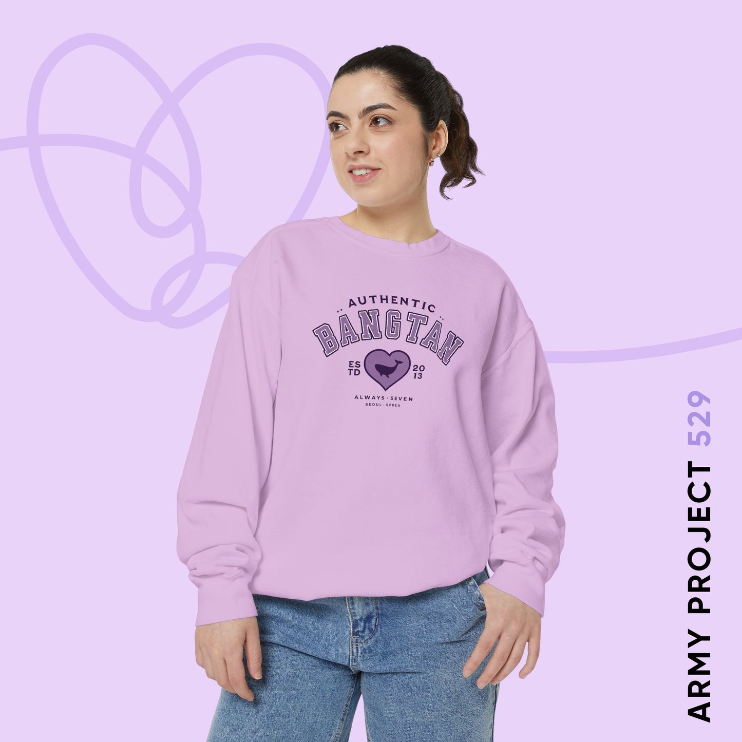 OT7 Sweatshirt - Bangtan Athletics - Fanmade BTS Merch - Unisex Garment-Dyed Sweatshirt
