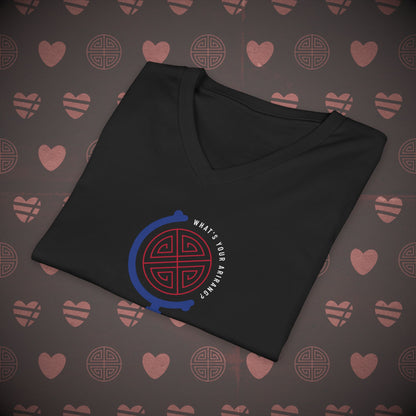 OT7 V-Neck Shirt - What's Your Arirang? Globe and Cities - Unisex Jersey T-Shirt