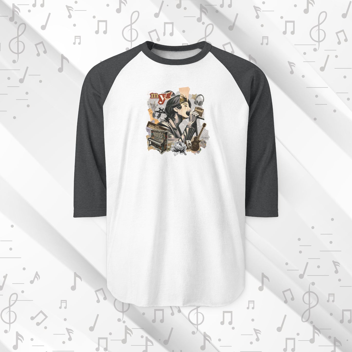 Yoongi Baseball Tee - Fanmade BTS Retro Series - 2010s Rock Aesthetic - 3/4 Sleeve Unisex T-Shirt