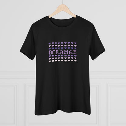 OT7 Women's Tee - 8-Bit Borahae - Retro Fanmade BTS Merch - Soft Jersey T-Shirt